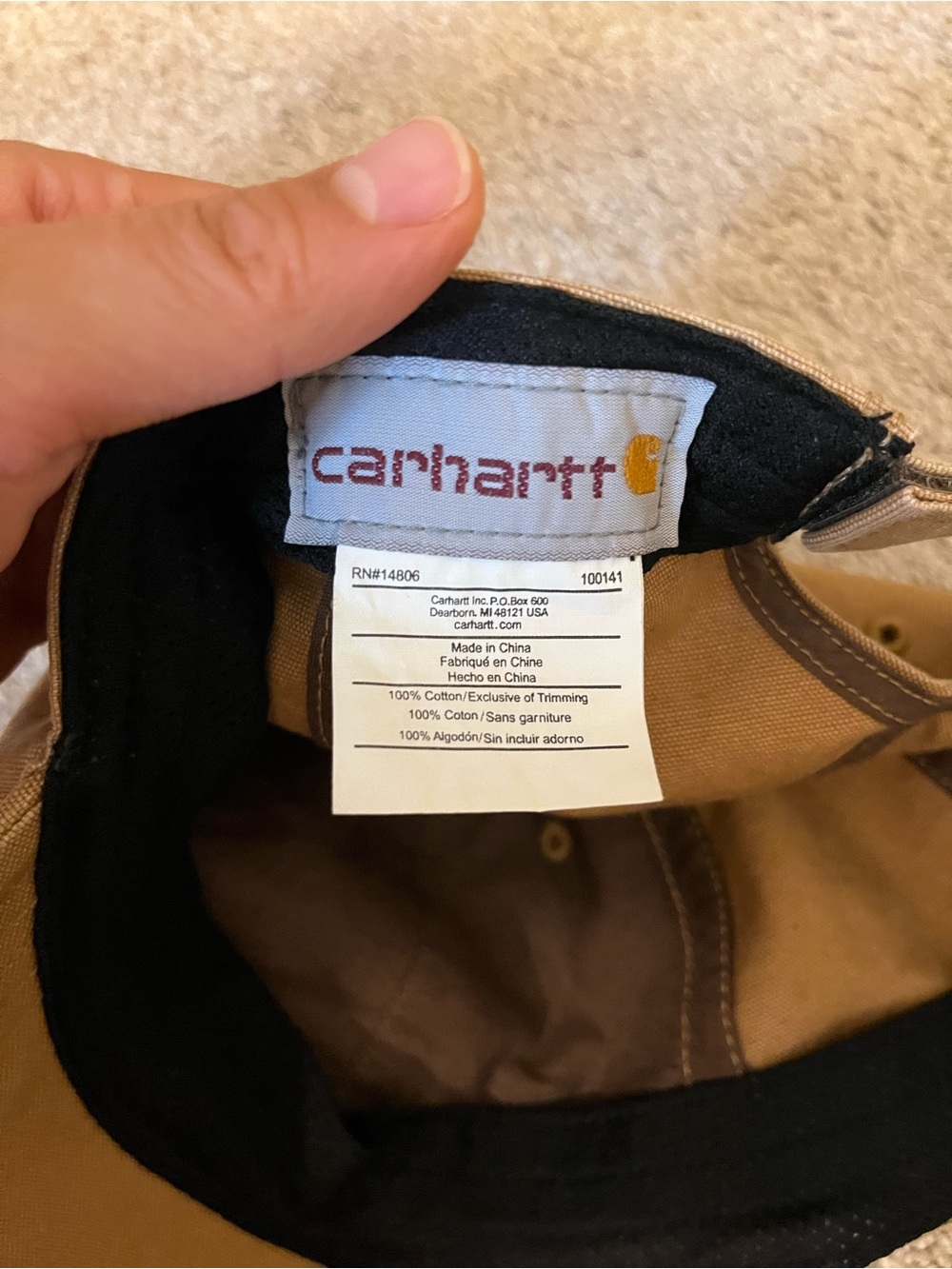 Carhartt Tan Canvas Logo Baseball Cap - Picture 2 of 2